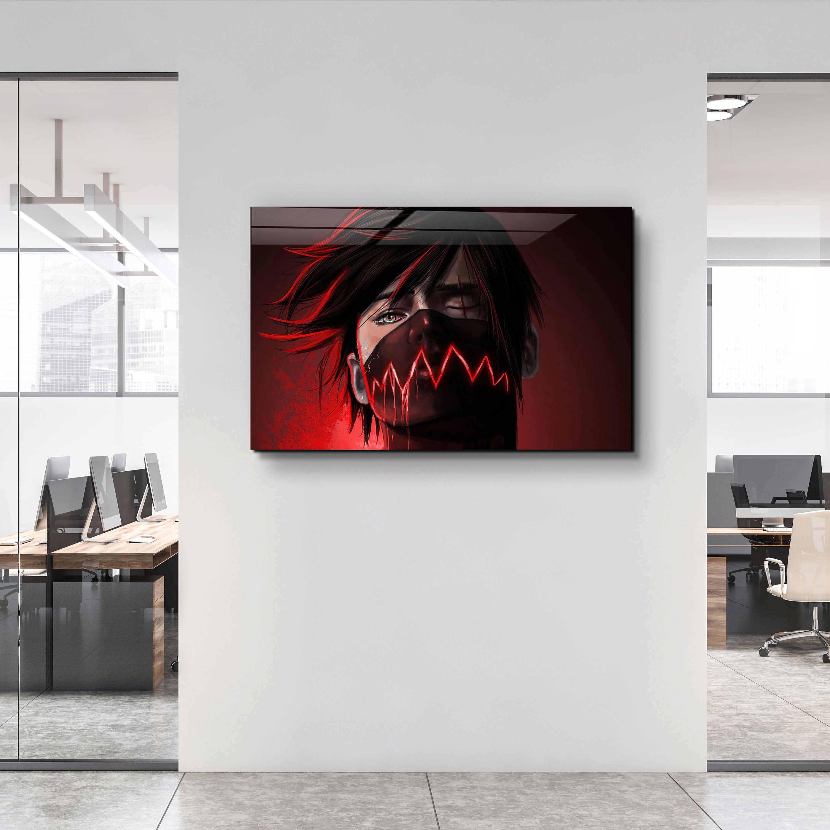 ・"The Evil Behind The Red"・Glass Wall Art