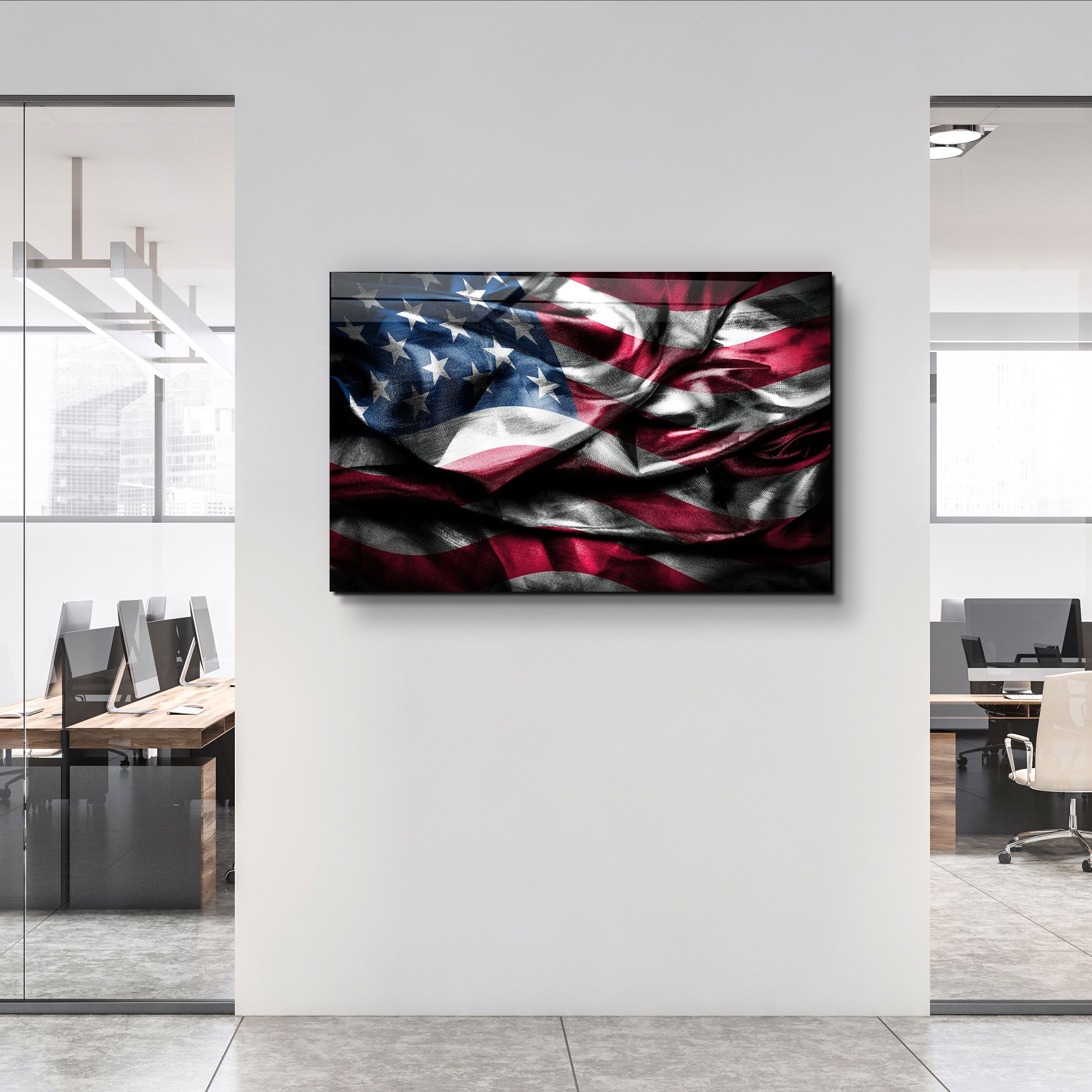 ・"Flag of the U.S."・Glass Wall Art