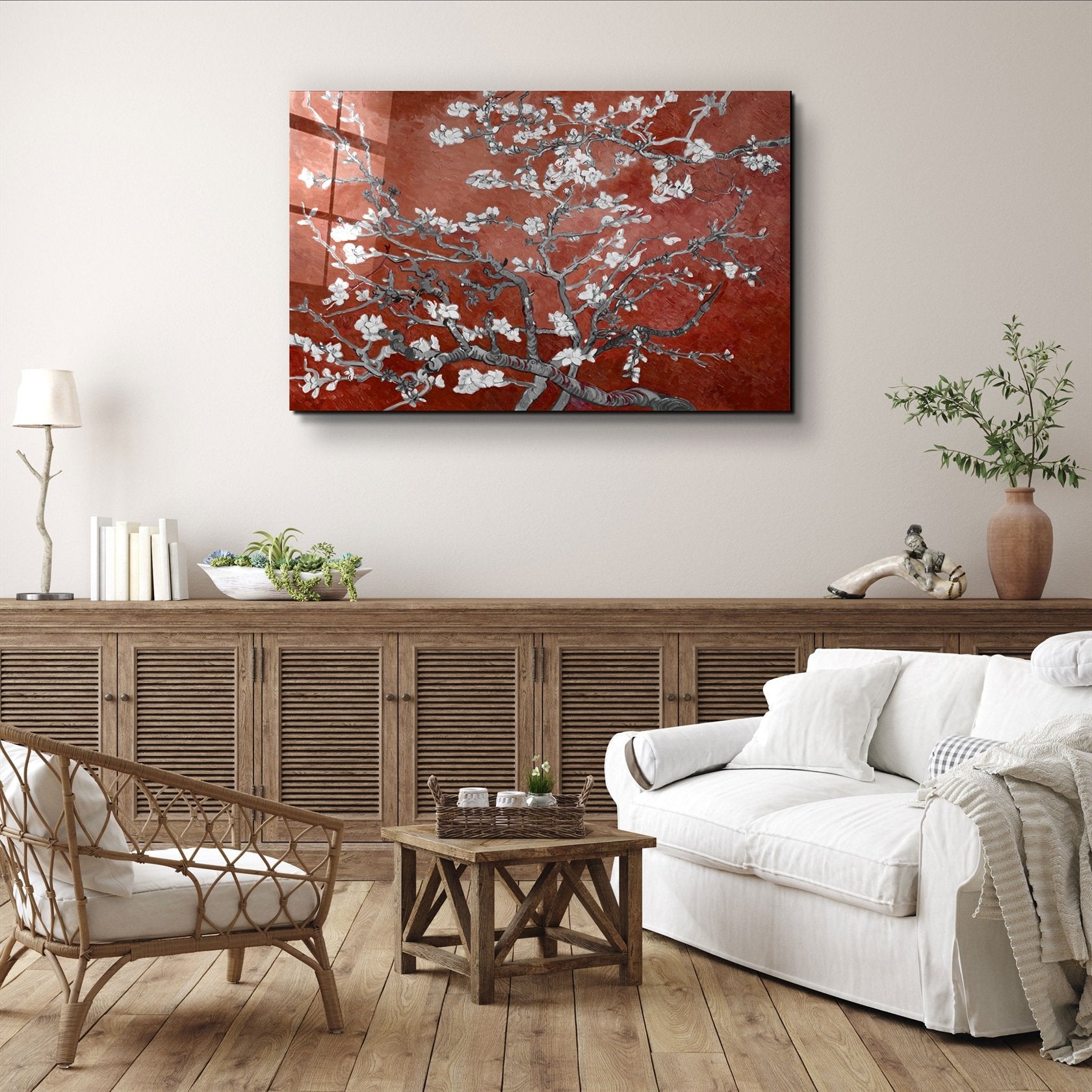 ・"Fleurs abstraites V5"・Art mural en verre