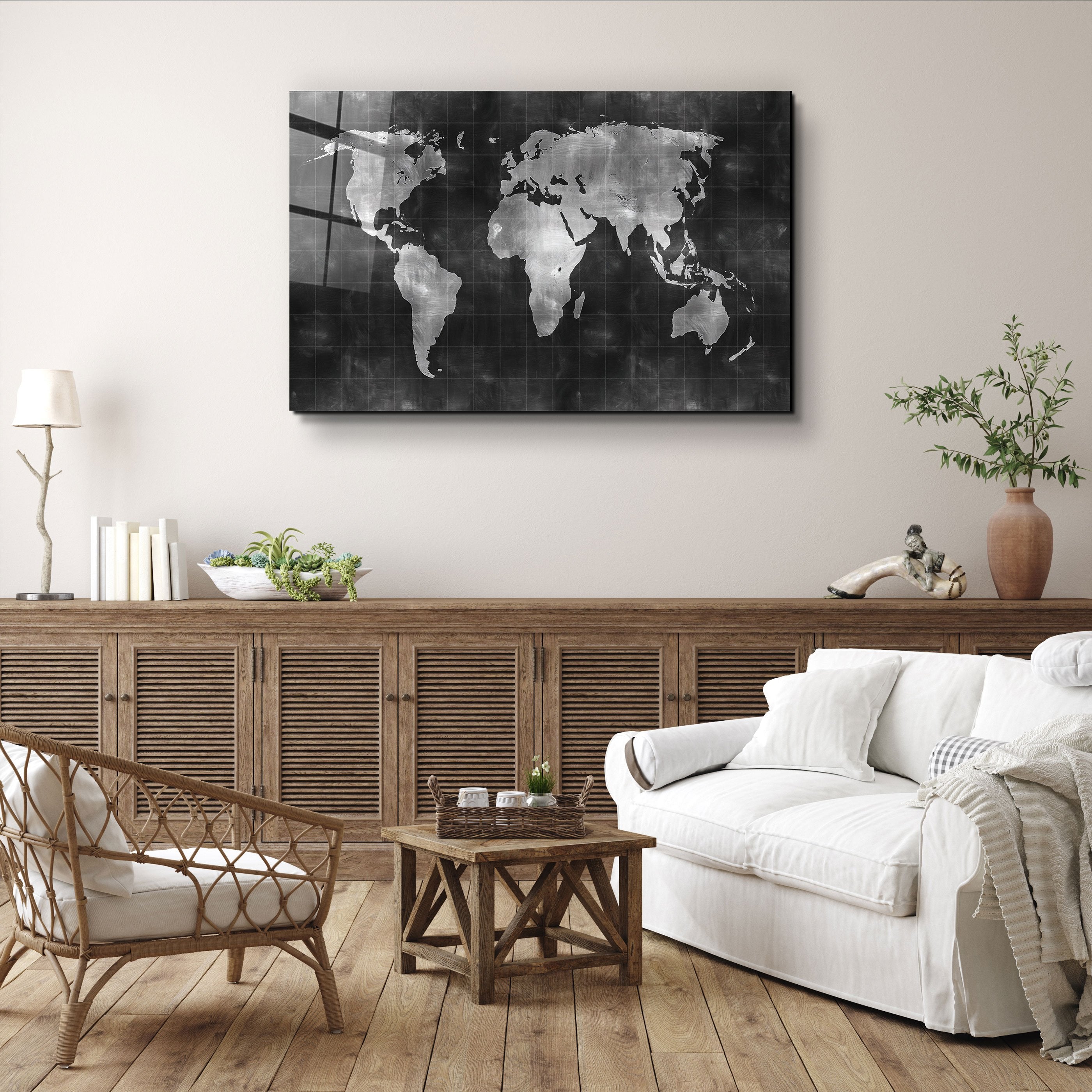 ・"Carte du monde"・Art mural en verre