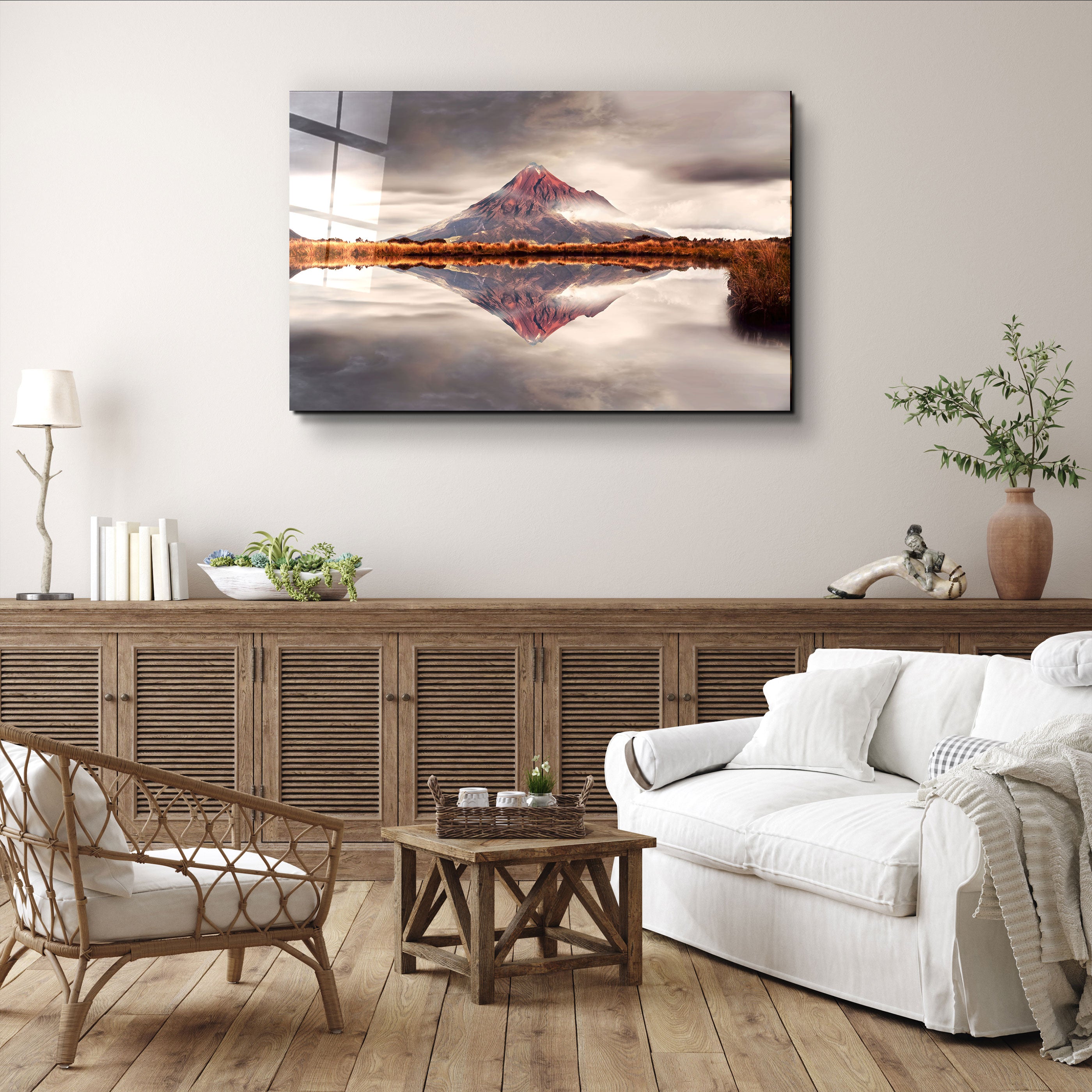 ・"The Extinct Volcano"・Glass Wall Art