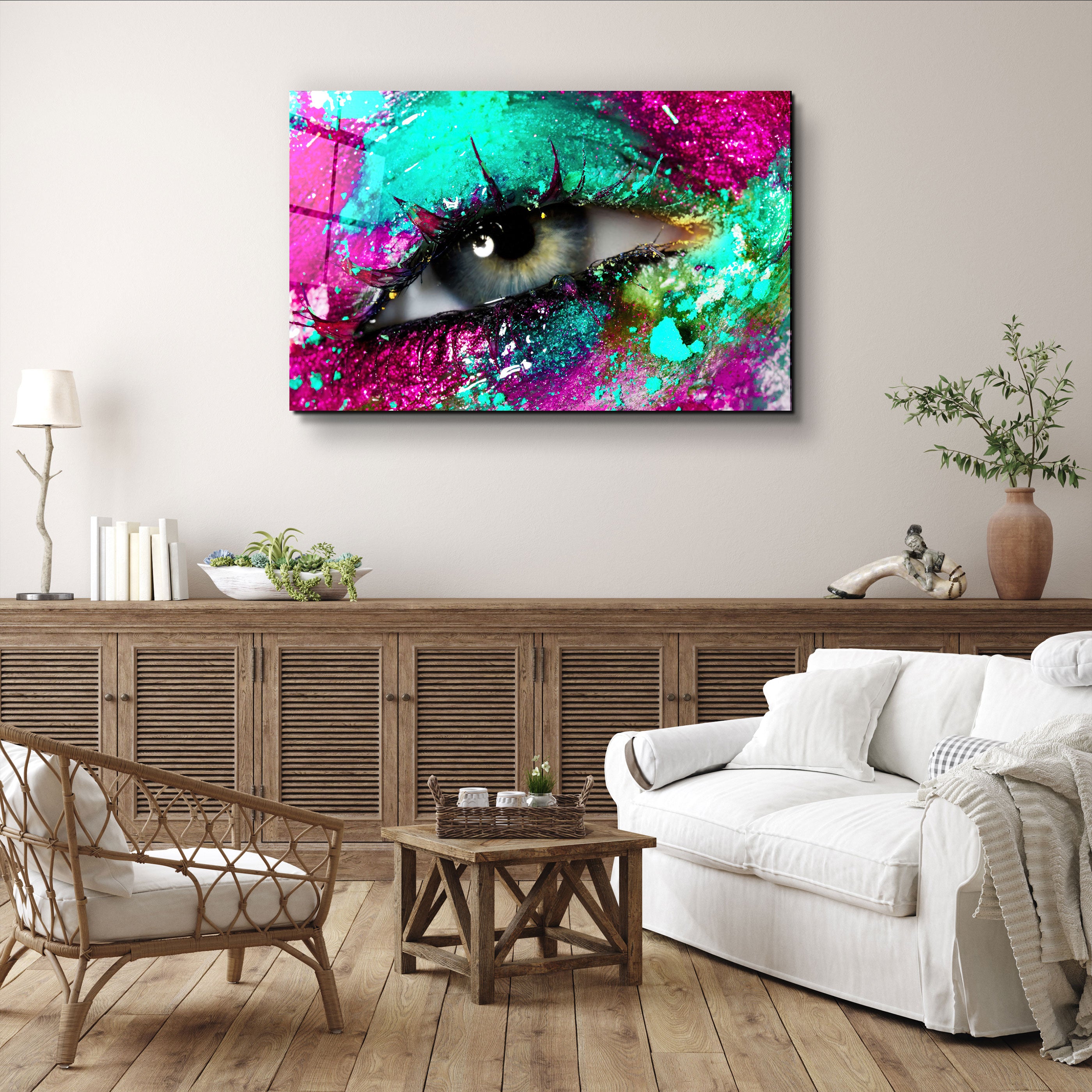 ・"Eye In Colors V1"・Glass Wall Art