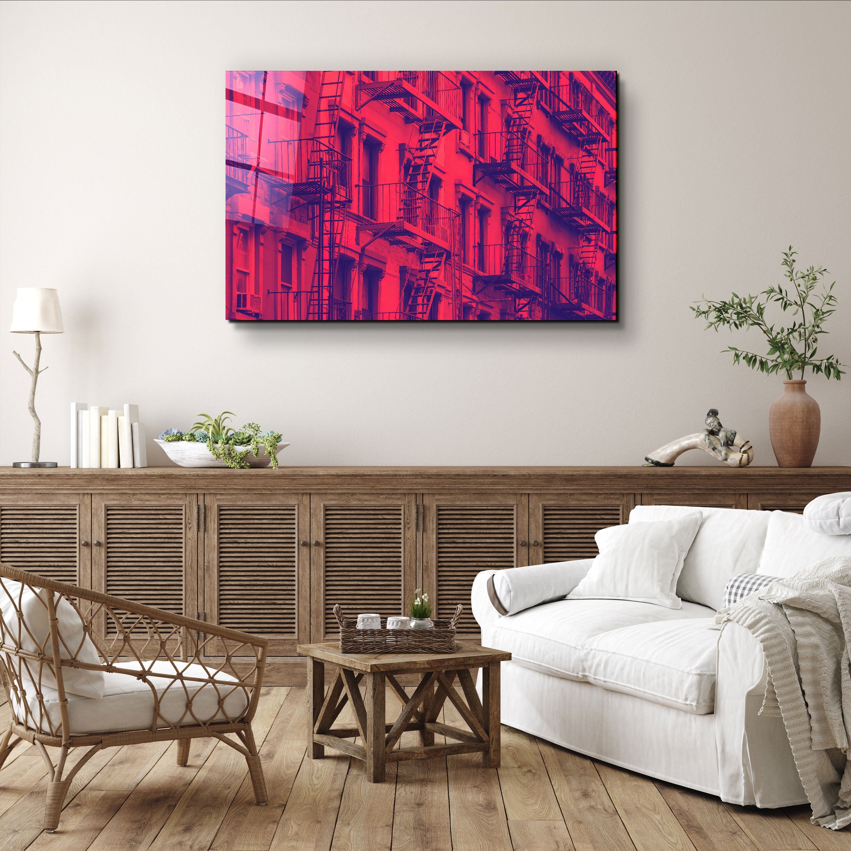 ・"Apartments In Manhattan"・Glass Wall Art