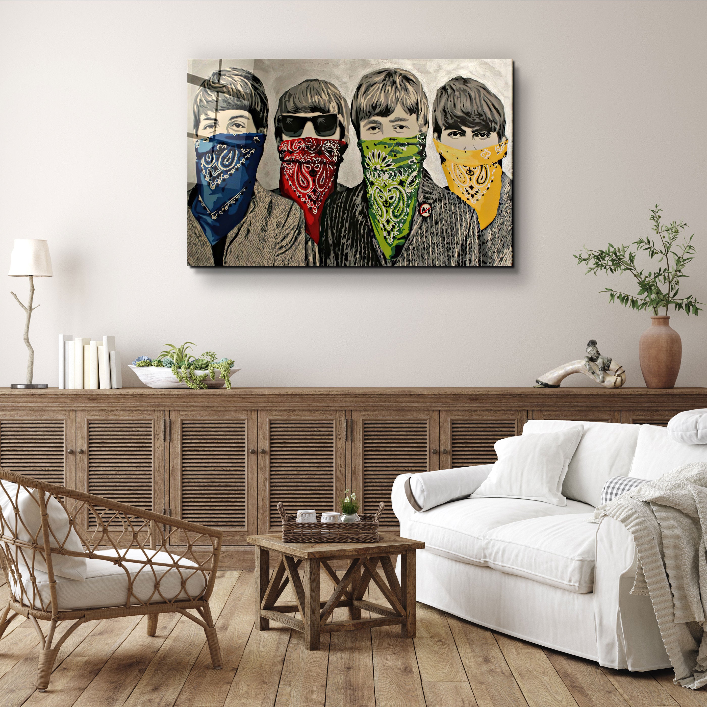 ・"Banksy - Beatles"・Glass Wall Art