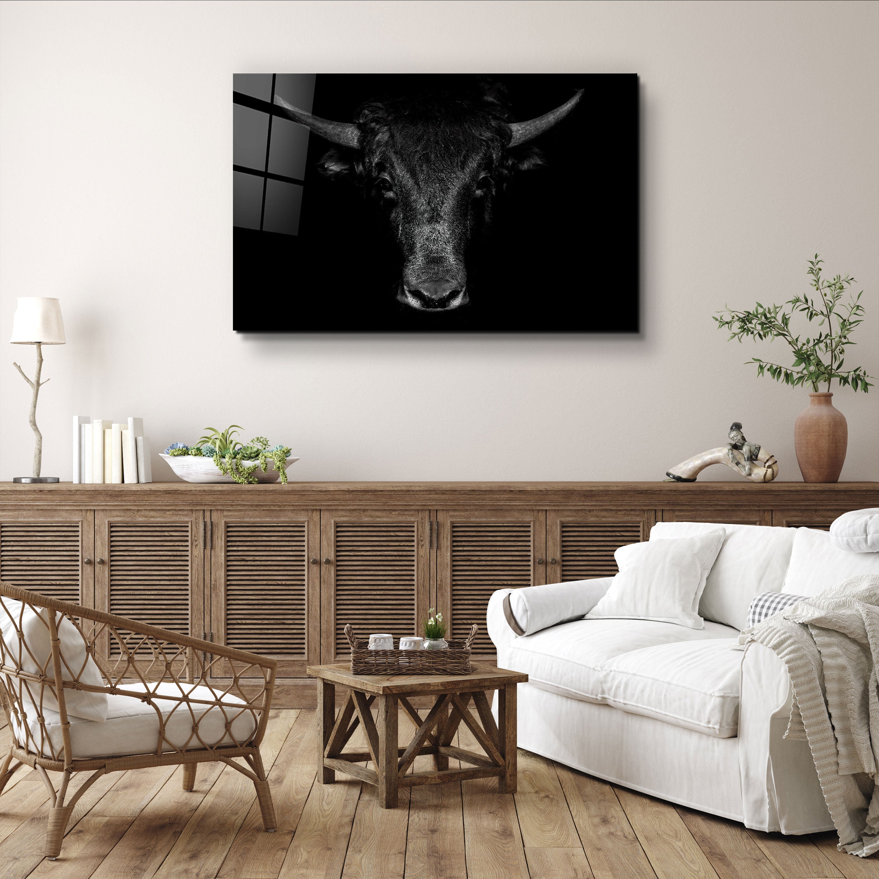 ・"The Bull"・Glass Wall Art