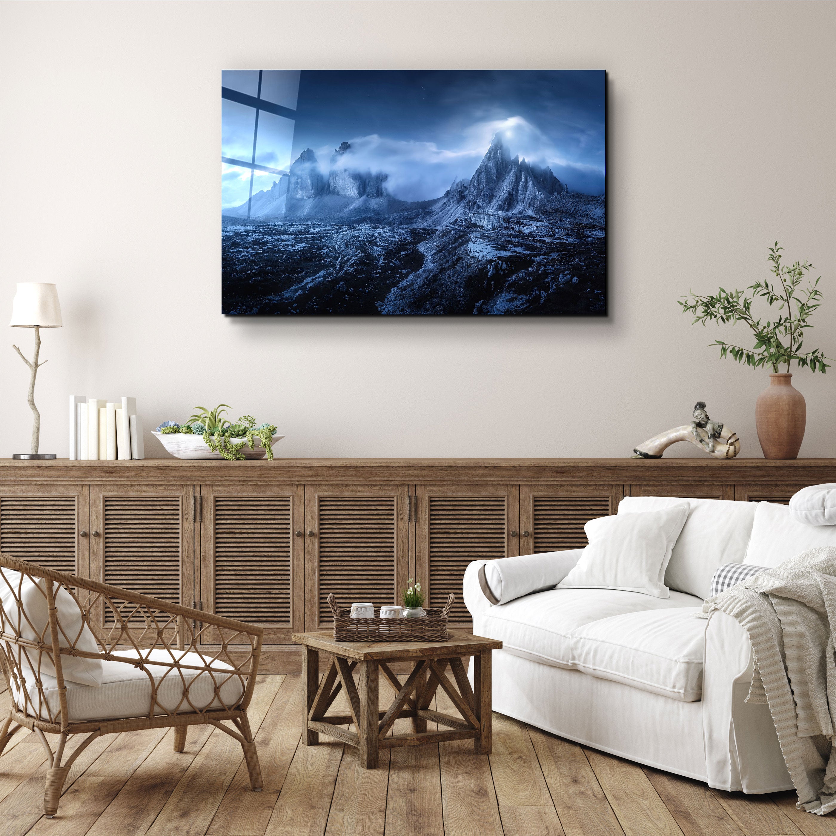 ・"Montagnes Foggy"・ART MURAL EN VERRE