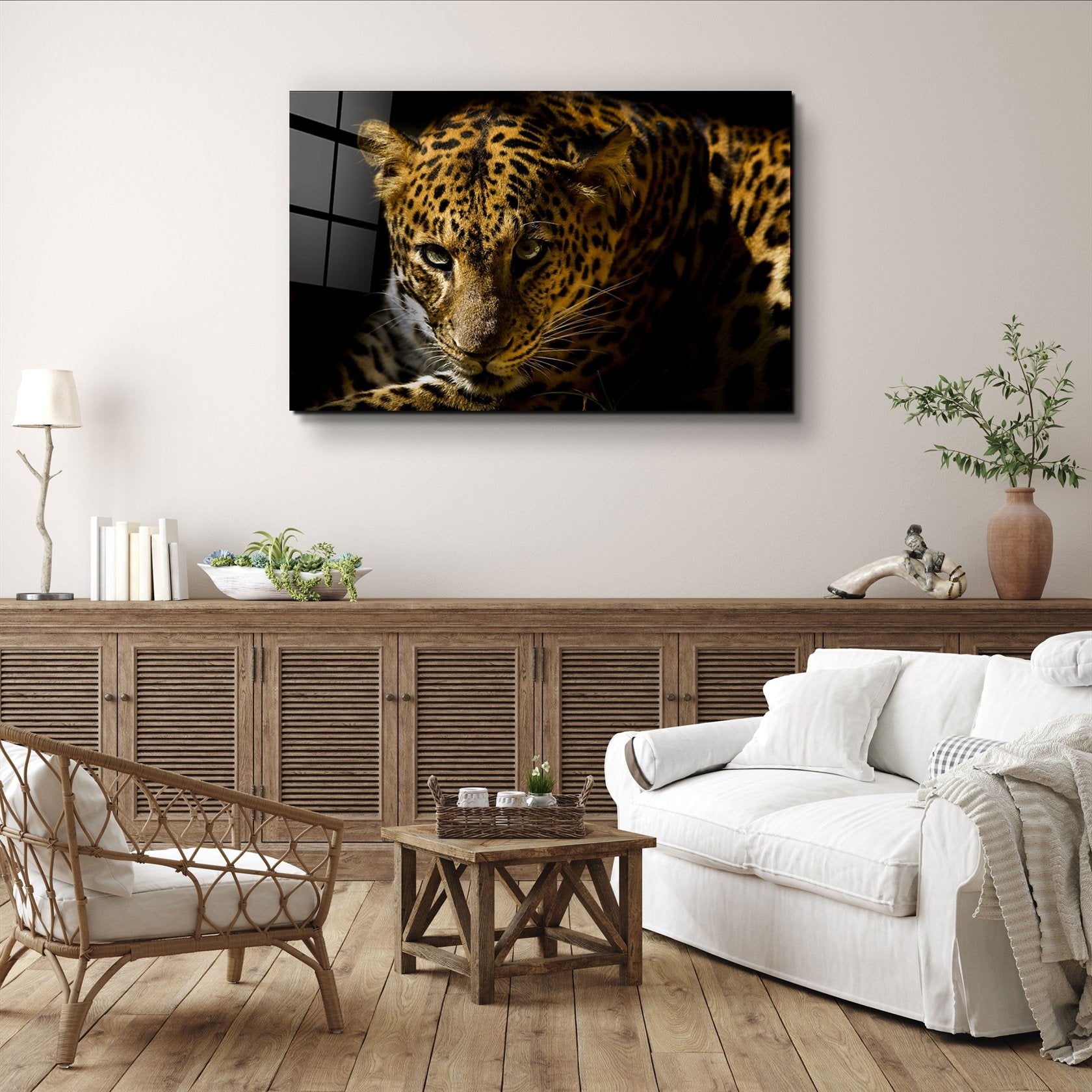 ・"Leopard"・Glass Wall Art