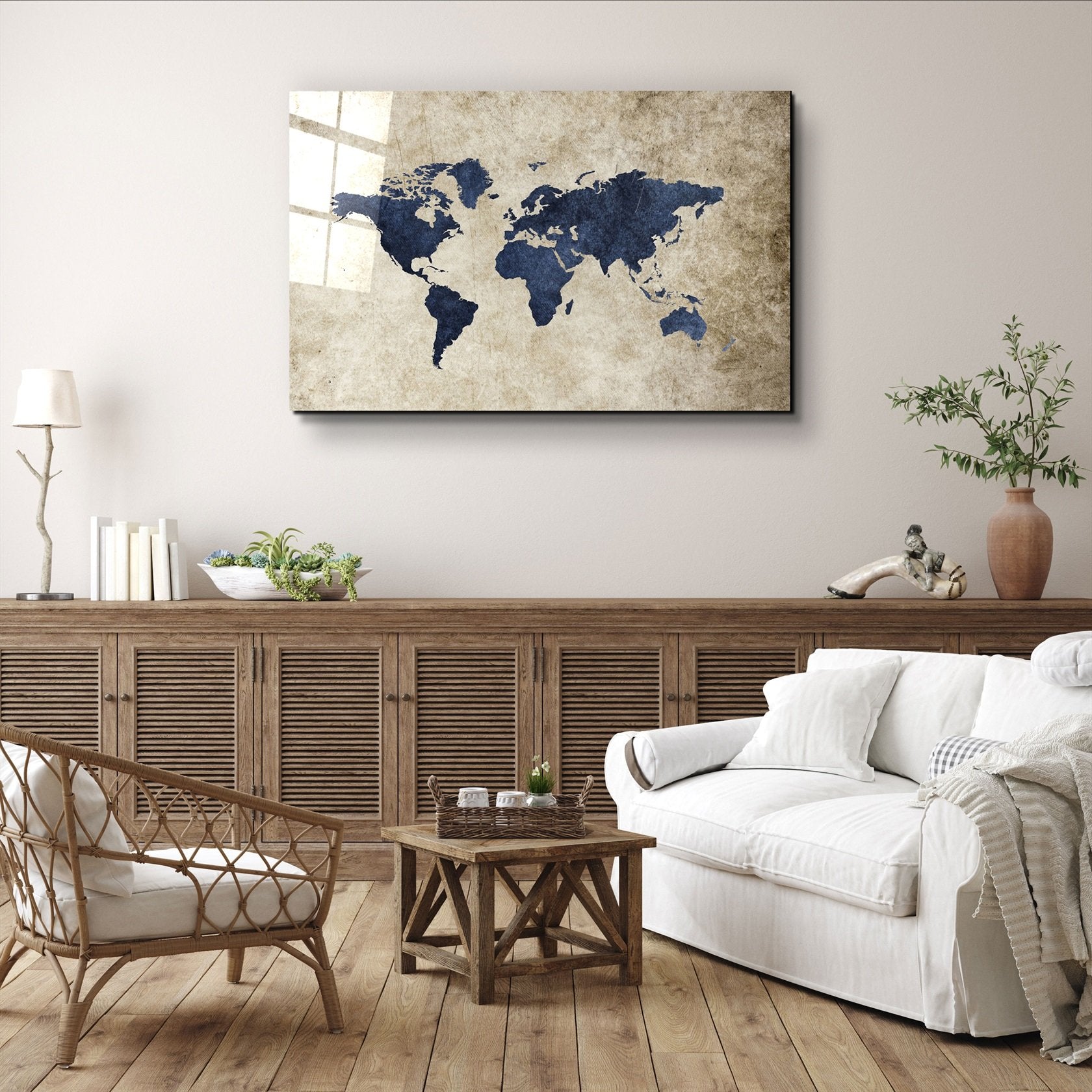 ・"Carte du monde"・Art mural en verre