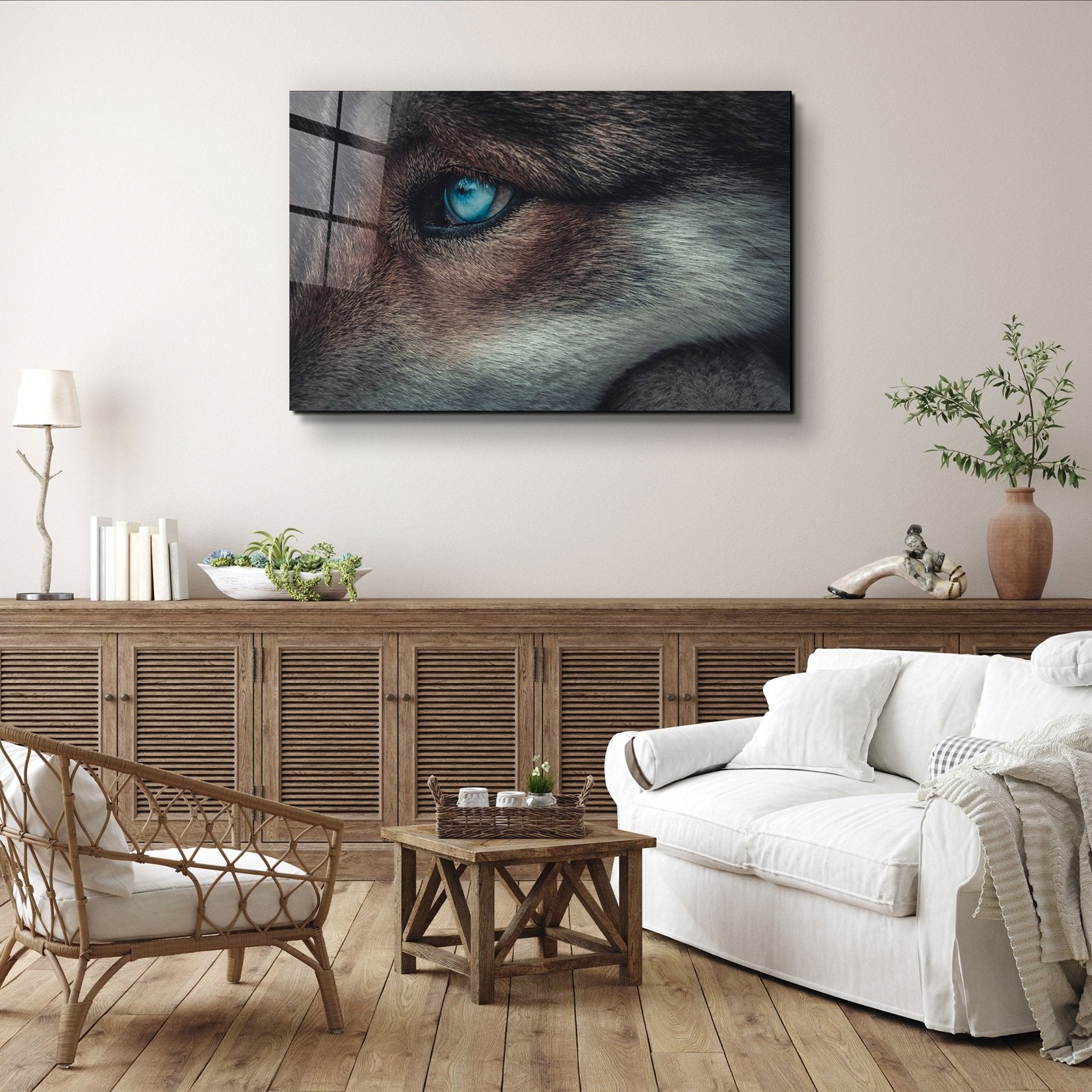 ・"Foxblue"・Art mural en verre