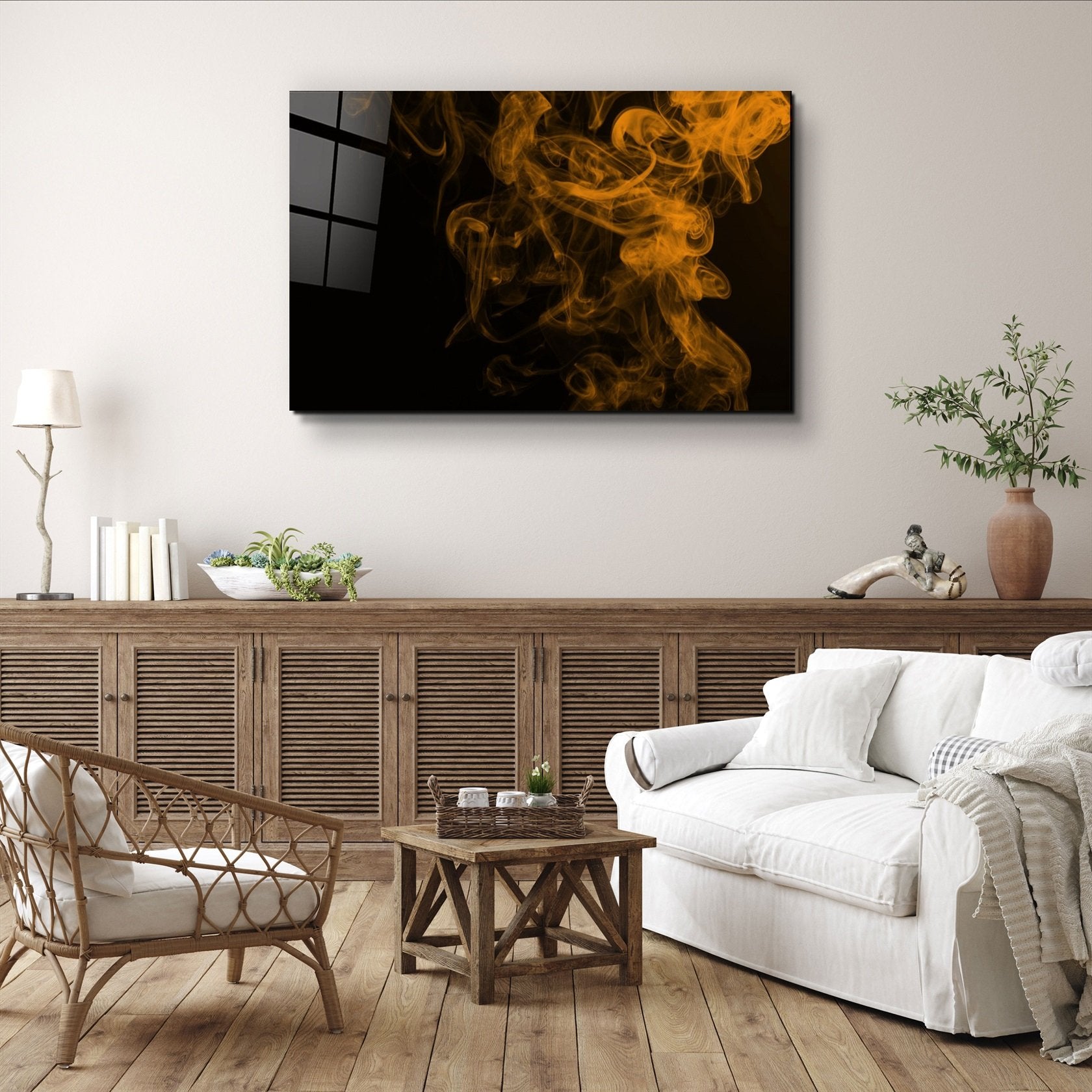 ・„Orange Smoke“・<tc>Glasbild</tc>