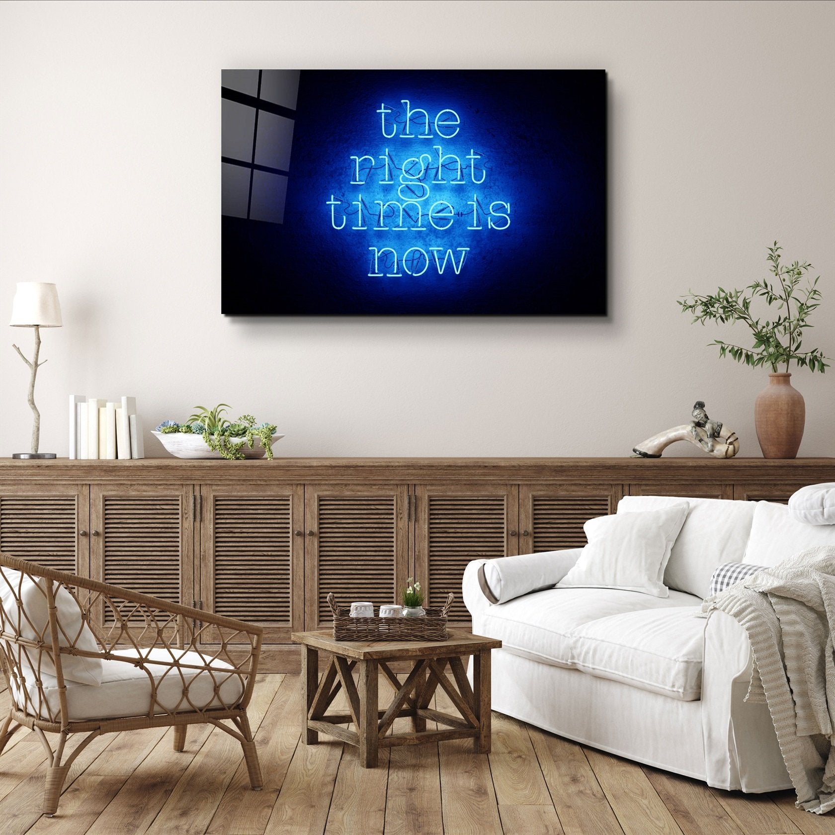 ・"The Right Time is Now"・Glass Wall Art