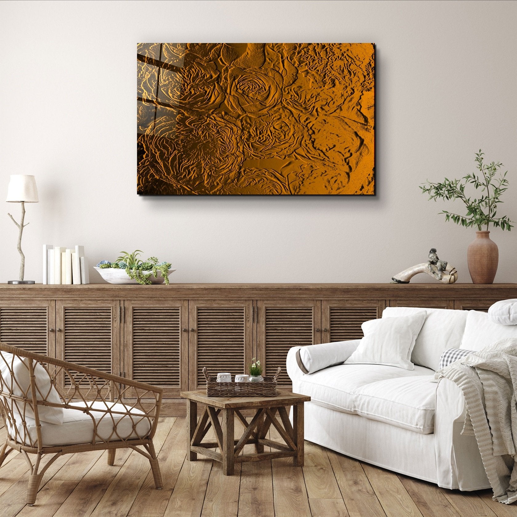 ・"Motif Rose V2"・Art mural en verre