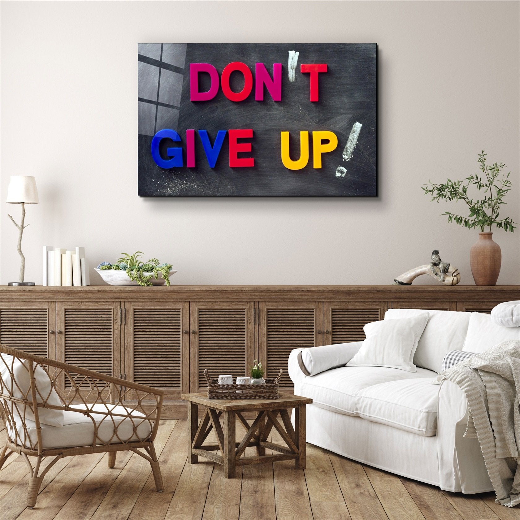 ・"Don't Give Up!"・Glass Wall Art