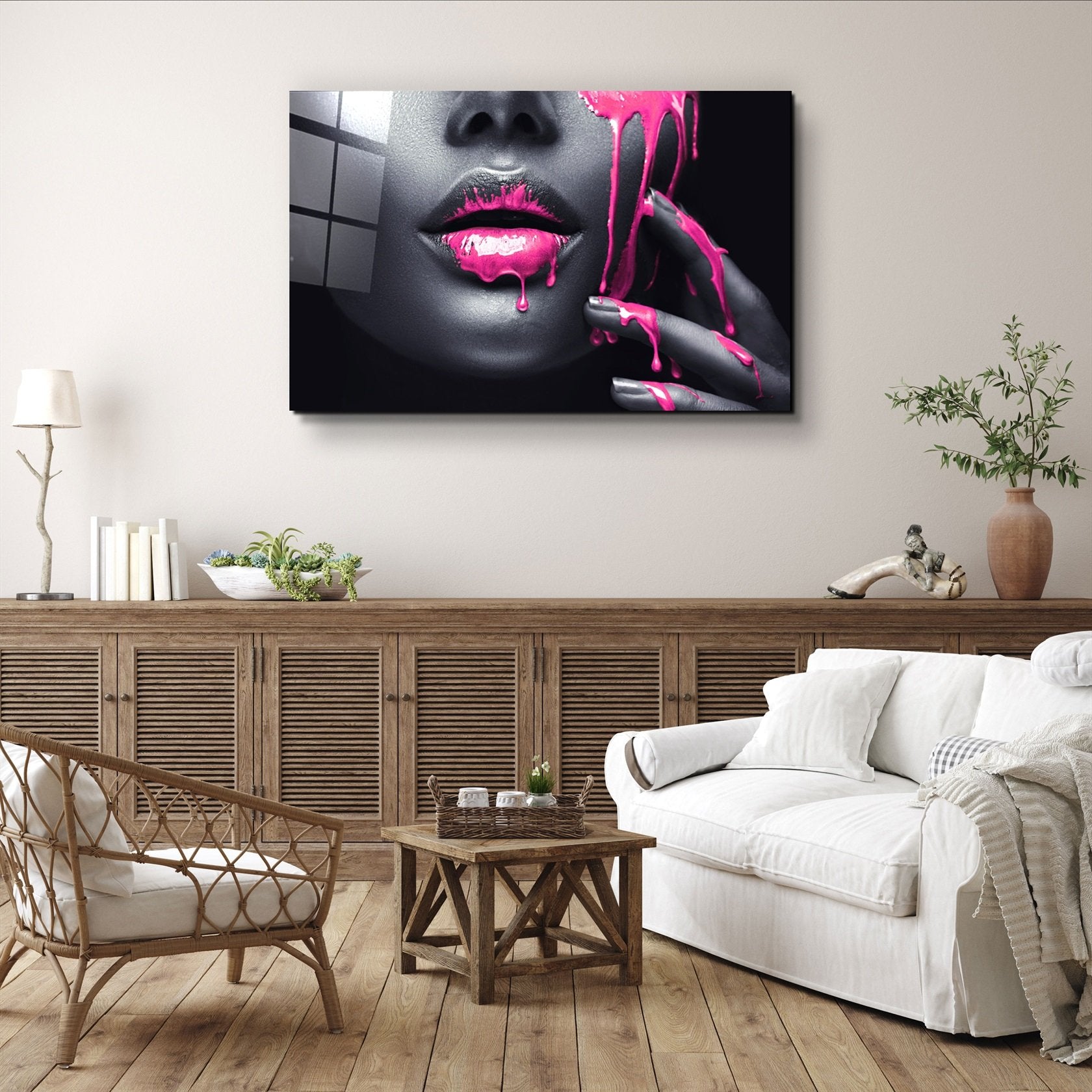 ・„Pink Lips V2“・<tc>Glasbild</tc>