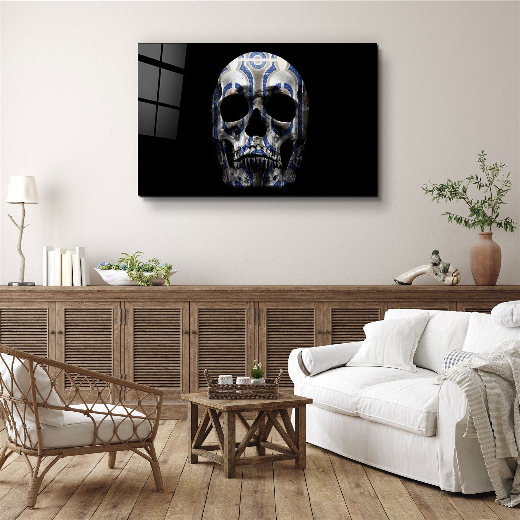 ・"Design Skull"・Glass Wall Art