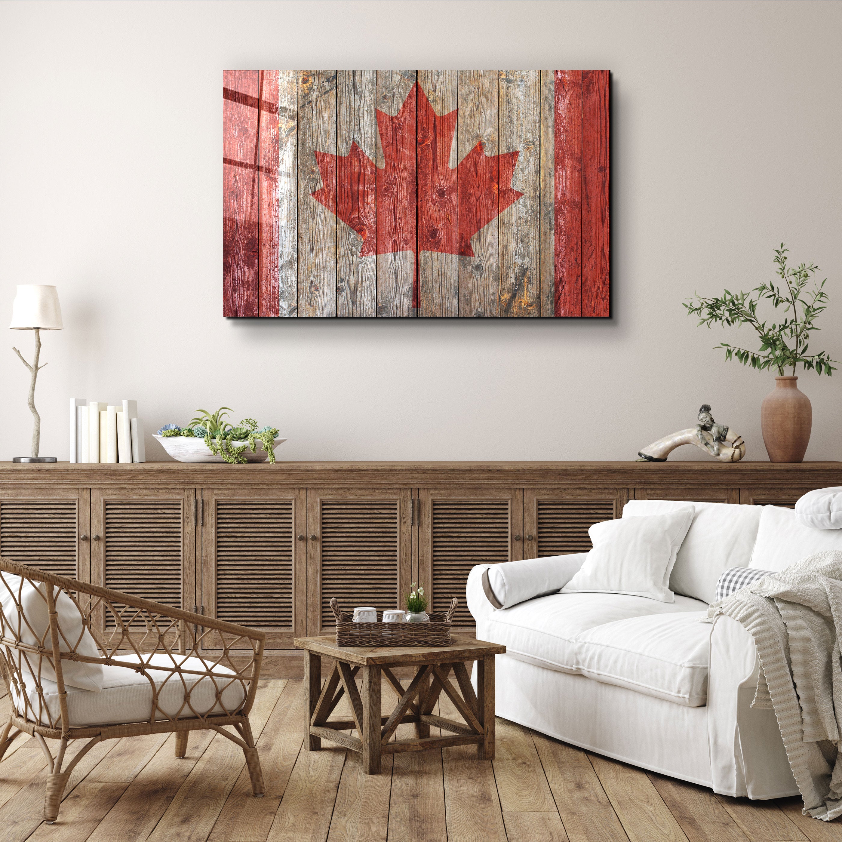 ・"Flag Of Canada"・Glass Wall Art