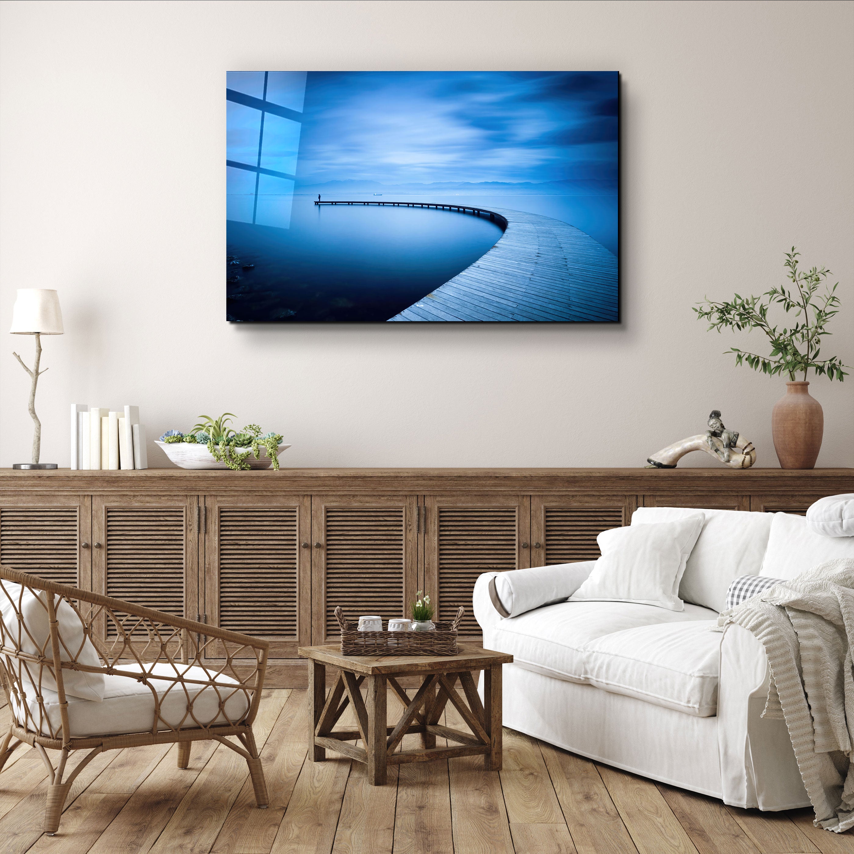 ・"The Curvy Pier"・Glass Wall Art