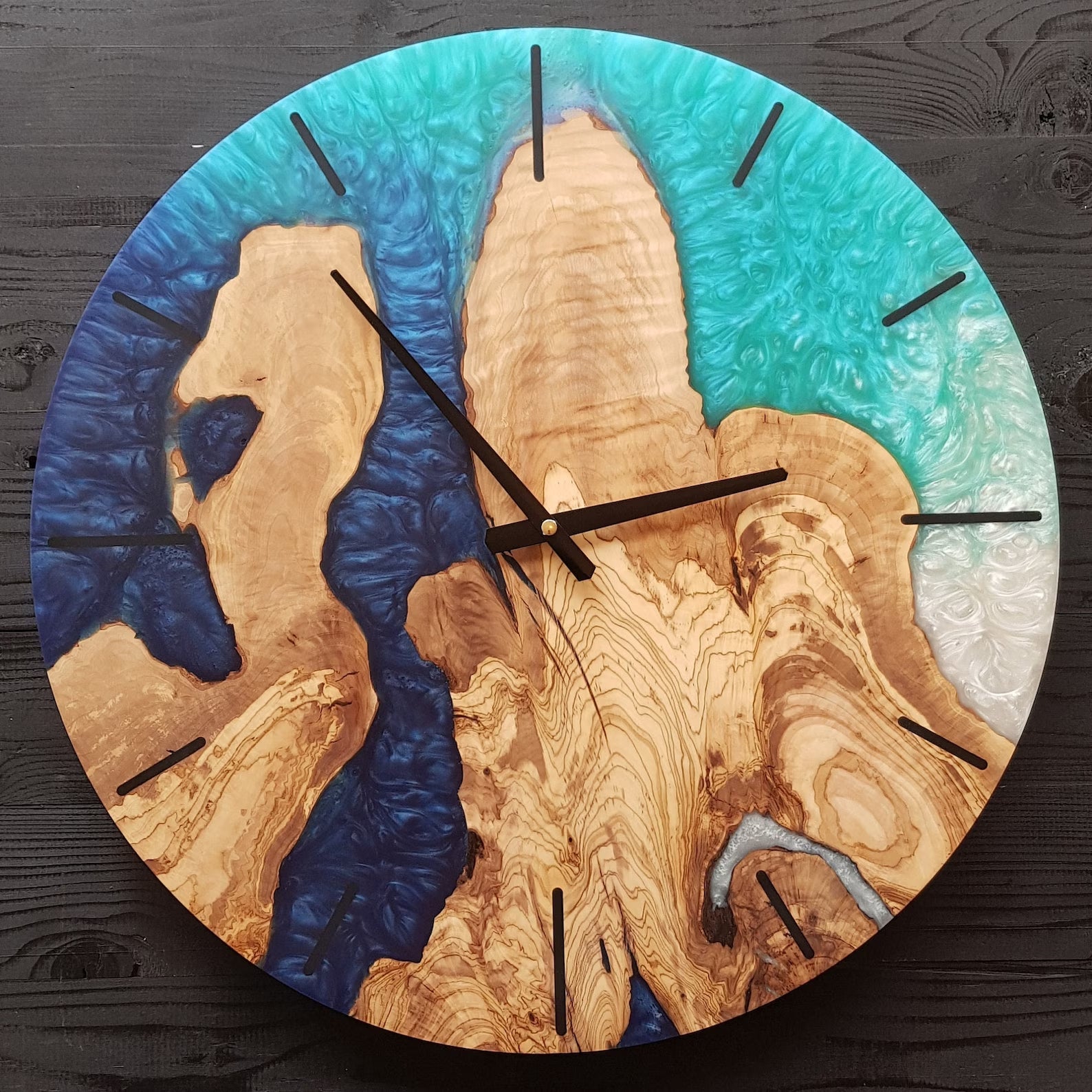 Chronométreur Azure côtier | Horloges murales faites à la main haut de gamme