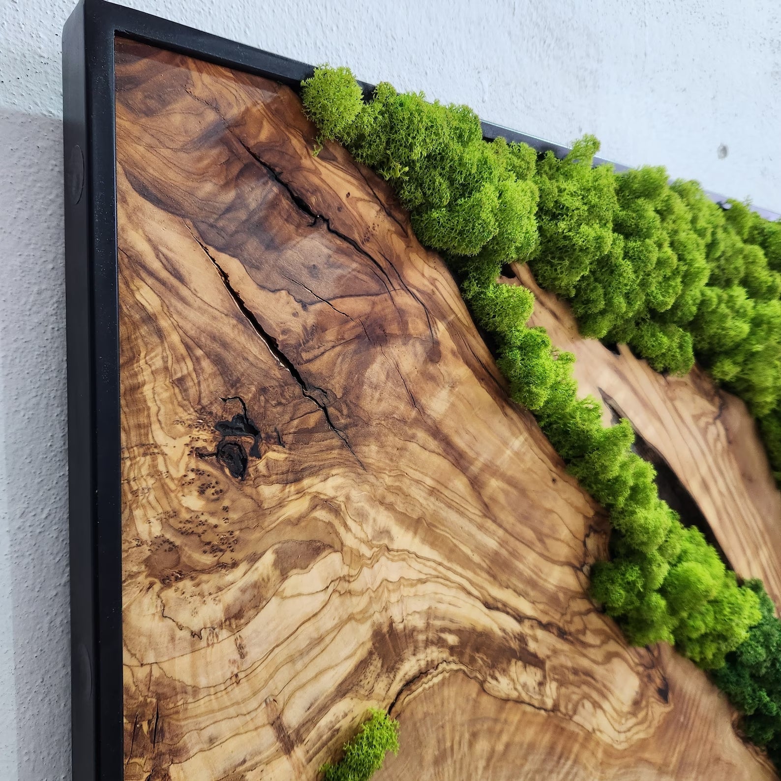Custom Made Moss and Olive Wood Wall Art 2 Colors | Premium Handmade Wall Sculptures