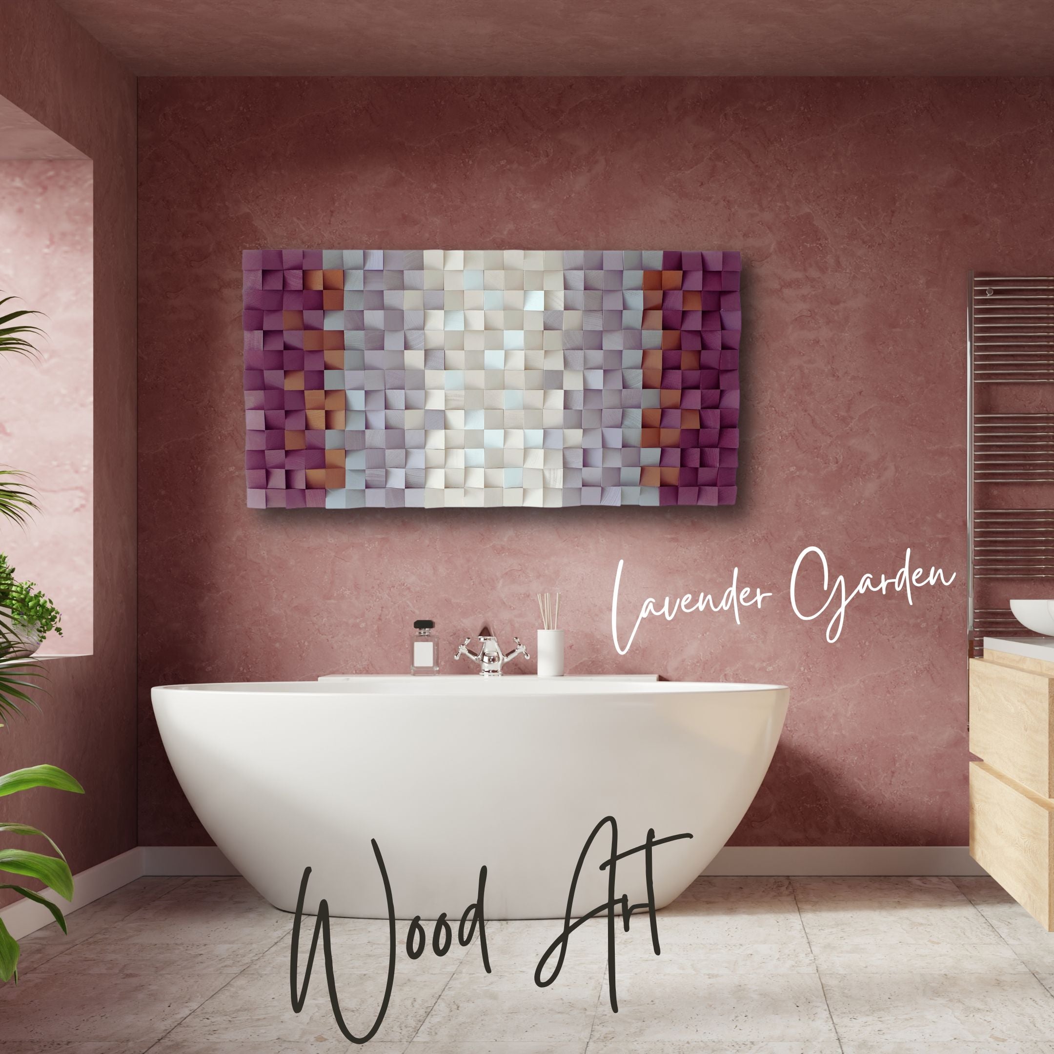 ・„Lavendelgarten“・Handgefertigte Premium-Wandskulptur aus Holz – limitierte Auflage