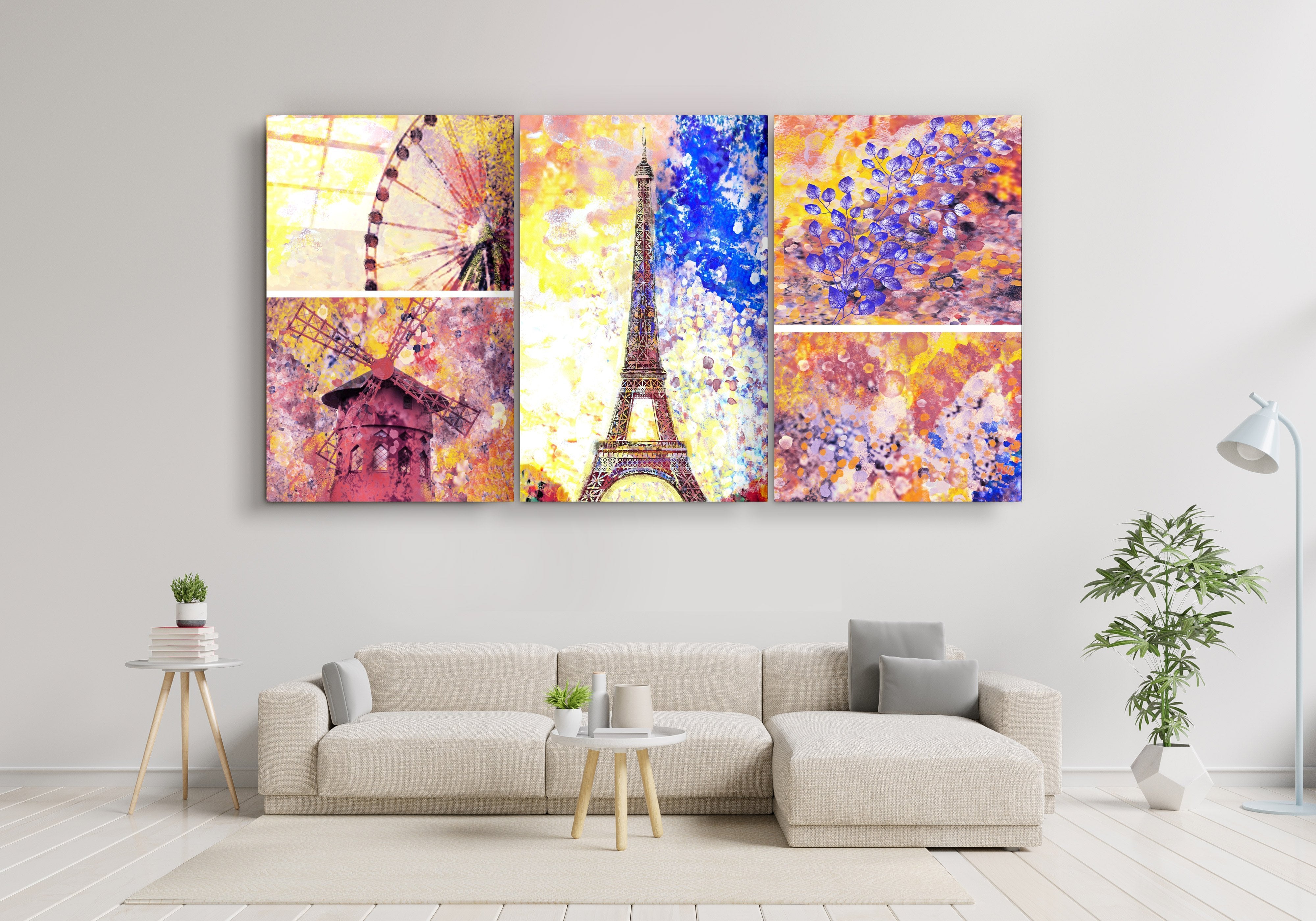 ・"Paris - Trio"・Glass Wall Art