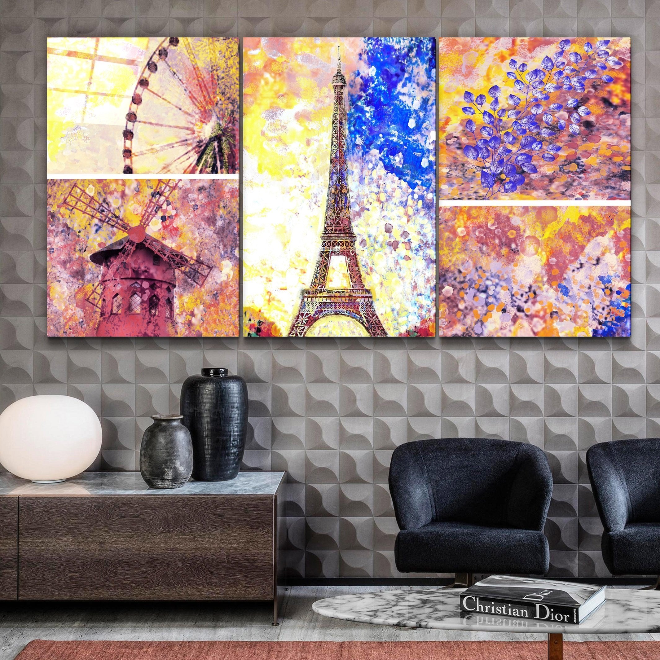 ・"Paris - Trio"・Glass Wall Art